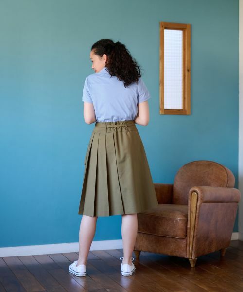 CARA O CRUZ / キャラ・オ・クルス ロング・マキシ丈スカート | 洗える ベルト付 後ろウエストゴム サイドプリーツスカート | 詳細17