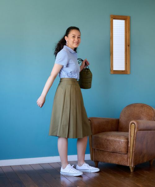 CARA O CRUZ / キャラ・オ・クルス ロング・マキシ丈スカート | 洗える ベルト付 後ろウエストゴム サイドプリーツスカート | 詳細19