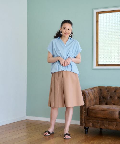 CARA O CRUZ / キャラ・オ・クルス ロング・マキシ丈スカート | 洗える ベルト付 後ろウエストゴム サイドプリーツスカート | 詳細26