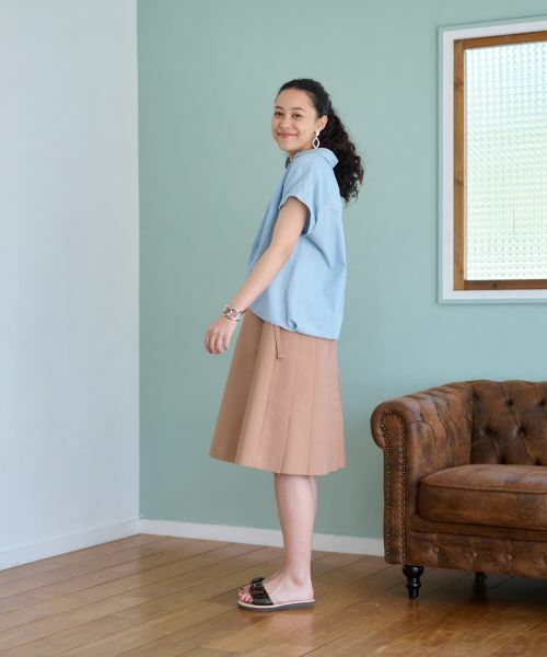 CARA O CRUZ / キャラ・オ・クルス ロング・マキシ丈スカート | 洗える ベルト付 後ろウエストゴム サイドプリーツスカート | 詳細27