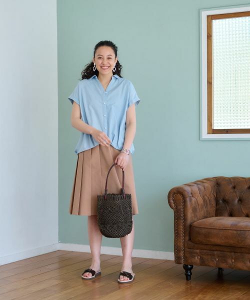 CARA O CRUZ / キャラ・オ・クルス ロング・マキシ丈スカート | 洗える ベルト付 後ろウエストゴム サイドプリーツスカート | 詳細28