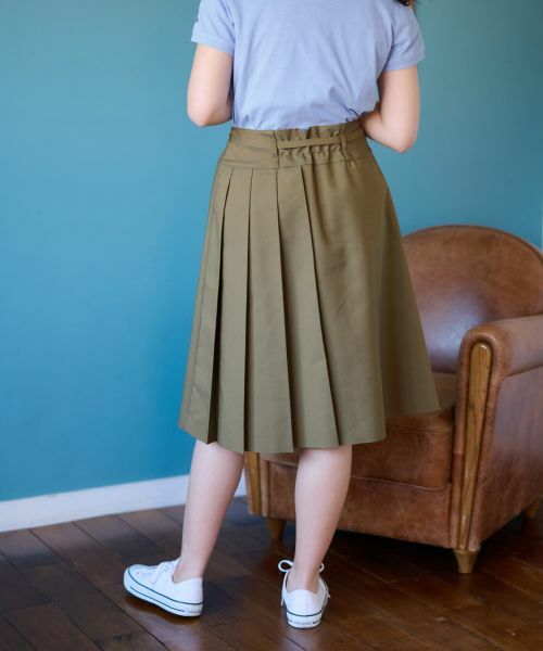 CARA O CRUZ / キャラ・オ・クルス ロング・マキシ丈スカート | 洗える ベルト付 後ろウエストゴム サイドプリーツスカート | 詳細3