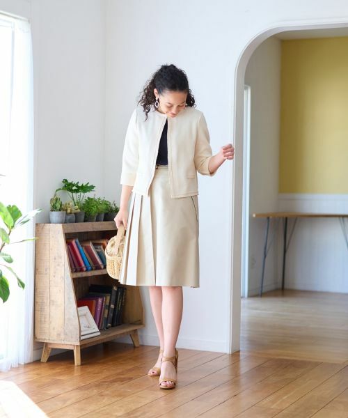 CARA O CRUZ / キャラ・オ・クルス ロング・マキシ丈スカート | 洗える ベルト付 後ろウエストゴム サイドプリーツスカート | 詳細5