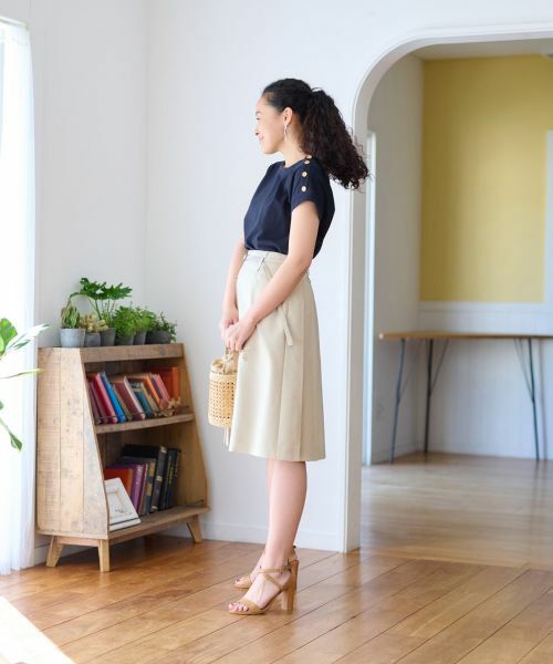 CARA O CRUZ / キャラ・オ・クルス ロング・マキシ丈スカート | 洗える ベルト付 後ろウエストゴム サイドプリーツスカート | 詳細7