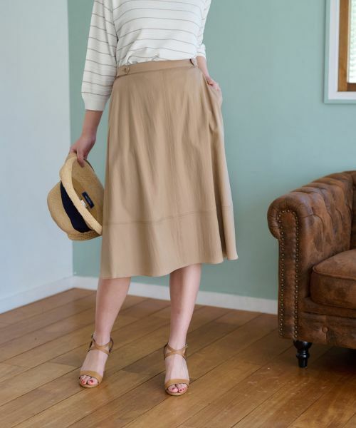 CARA O CRUZ / キャラ・オ・クルス ミニ・ひざ丈スカート | 後ろウエストゴム ミモレ丈スカート | 詳細1