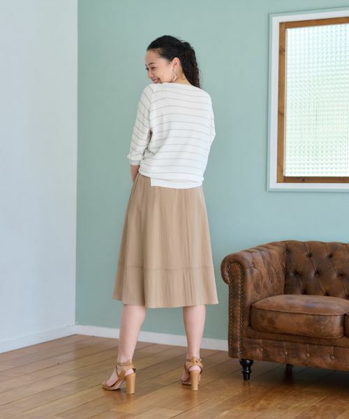 CARA O CRUZ / キャラ・オ・クルス ミニ・ひざ丈スカート | 後ろウエストゴム ミモレ丈スカート | 詳細12