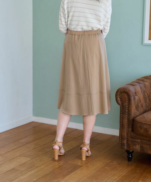 CARA O CRUZ / キャラ・オ・クルス ミニ・ひざ丈スカート | 後ろウエストゴム ミモレ丈スカート | 詳細3