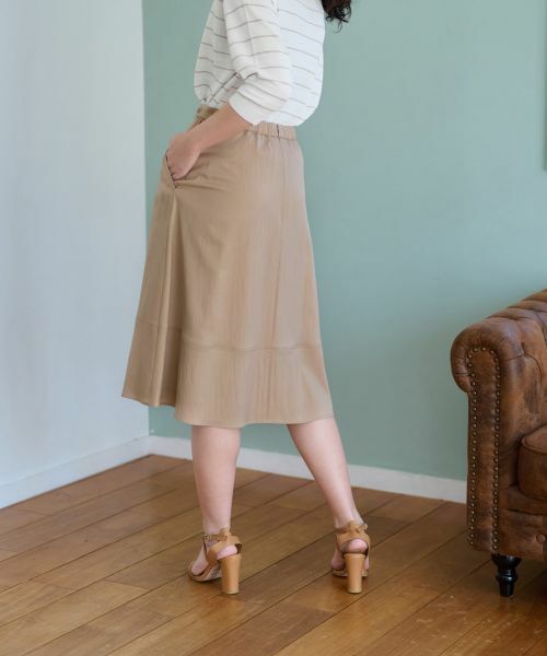 CARA O CRUZ / キャラ・オ・クルス ミニ・ひざ丈スカート | 後ろウエストゴム ミモレ丈スカート | 詳細5