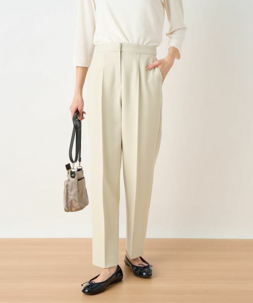 CARA O CRUZ / キャラ・オ・クルス その他パンツ | 洗える ウエスト伸縮のびのびテーパードパンツ | 詳細10