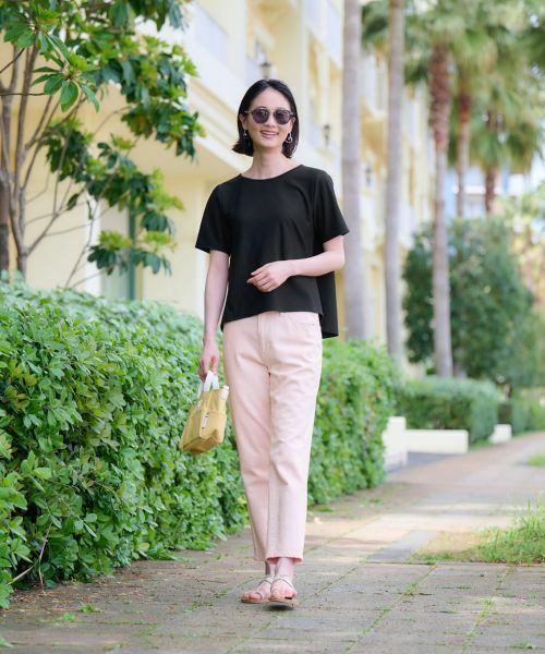 CARA O CRUZ / キャラ・オ・クルス その他パンツ | 洗える のびのびカラークロップドデニム【産地ナブル】 | 詳細9