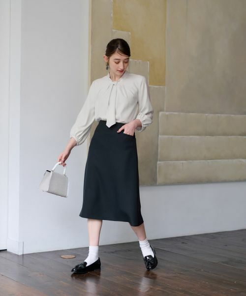 CARA O CRUZ / キャラ・オ・クルス ミニ・ひざ丈スカート | 【セレモニー】洗える きれいめスカート【セットアップ】 | 詳細13