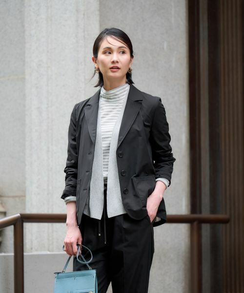 CARA O CRUZ / キャラ・オ・クルス テーラードジャケット | 【撥水 洗える 接触冷感 のびのび】テーラードジャケット【セットアップ】 | 詳細4