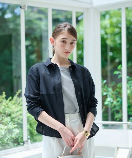 CARA O CRUZ / キャラ・オ・クルス シャツ・ブラウス | 洗える 異素材MIXシアーシャツ | 詳細17