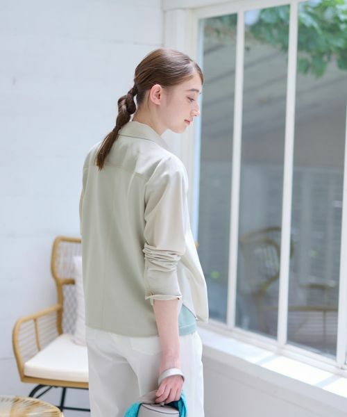 CARA O CRUZ / キャラ・オ・クルス シャツ・ブラウス | 洗える 異素材MIXシアーシャツ | 詳細6
