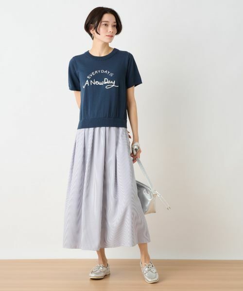 CARA O CRUZ / キャラ・オ・クルス ドレス | ニットとストライプのドッキングワンピース | 詳細4