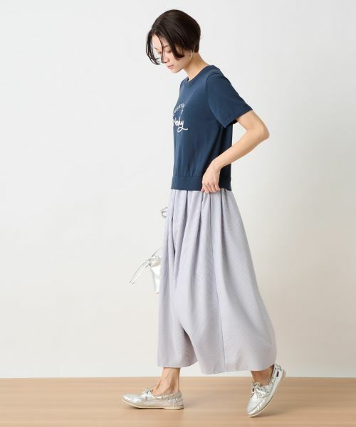 CARA O CRUZ / キャラ・オ・クルス ドレス | ニットとストライプのドッキングワンピース | 詳細6