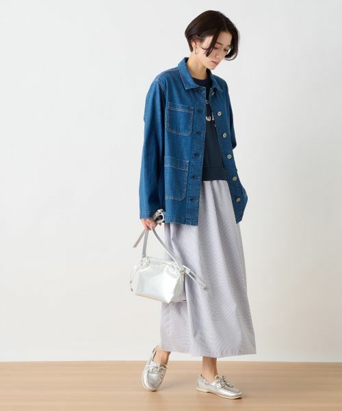 CARA O CRUZ / キャラ・オ・クルス ドレス | ニットとストライプのドッキングワンピース | 詳細9