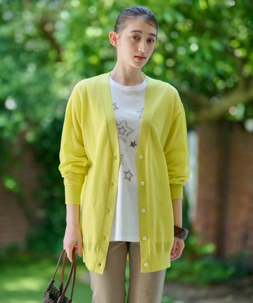CARA O CRUZ / キャラ・オ・クルス カーディガン・ボレロ | 麻ブレンドチュニックカーディガン | 詳細1