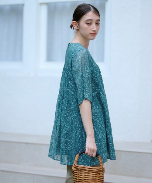 CARA O CRUZ / キャラ・オ・クルス シャツ・ブラウス | 洗える ドットのティアードブラウス | 詳細11
