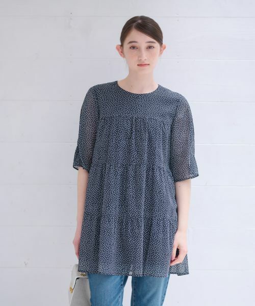 CARA O CRUZ / キャラ・オ・クルス シャツ・ブラウス | 洗える ドットのティアードブラウス | 詳細12