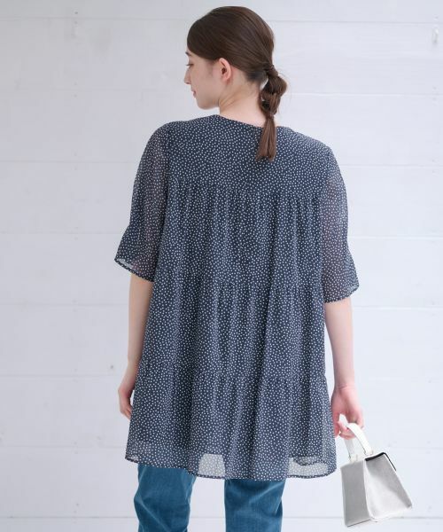 CARA O CRUZ / キャラ・オ・クルス シャツ・ブラウス | 洗える ドットのティアードブラウス | 詳細17