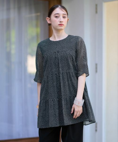 CARA O CRUZ / キャラ・オ・クルス シャツ・ブラウス | 洗える ドットのティアードブラウス | 詳細2
