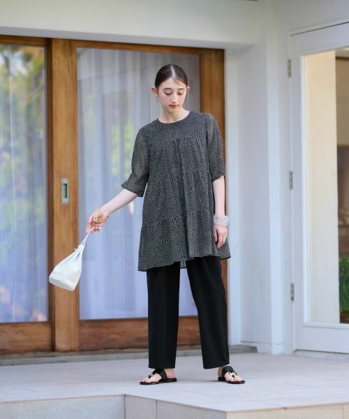 CARA O CRUZ / キャラ・オ・クルス シャツ・ブラウス | 洗える ドットのティアードブラウス | 詳細5