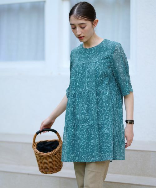 CARA O CRUZ / キャラ・オ・クルス シャツ・ブラウス | 洗える ドットのティアードブラウス | 詳細6