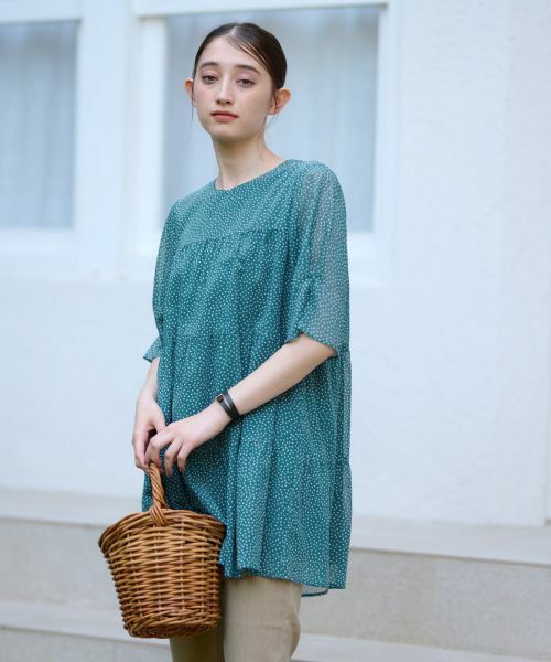 CARA O CRUZ / キャラ・オ・クルス シャツ・ブラウス | 洗える ドットのティアードブラウス | 詳細8