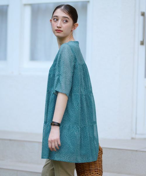 CARA O CRUZ / キャラ・オ・クルス シャツ・ブラウス | 洗える ドットのティアードブラウス | 詳細9