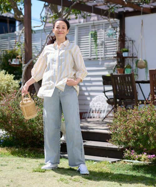 CARA O CRUZ / キャラ・オ・クルス シャツ・ブラウス | 洗える チュニック丈のストライプシャツ【SOMELOS】 | 詳細12