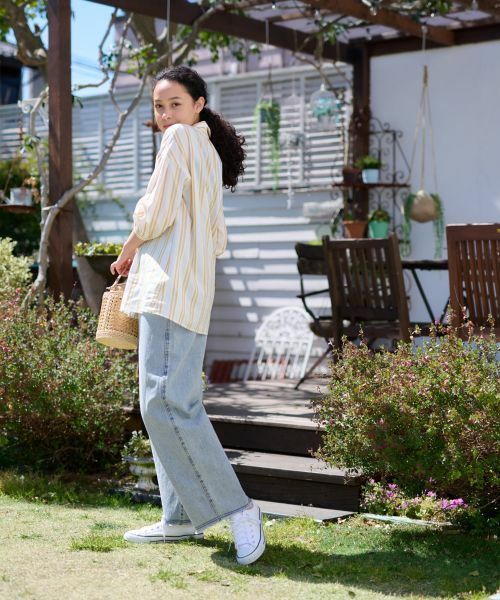 CARA O CRUZ / キャラ・オ・クルス シャツ・ブラウス | 洗える チュニック丈のストライプシャツ【SOMELOS】 | 詳細14