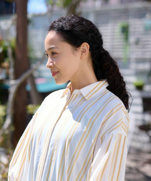 CARA O CRUZ / キャラ・オ・クルス シャツ・ブラウス | 洗える チュニック丈のストライプシャツ【SOMELOS】 | 詳細18