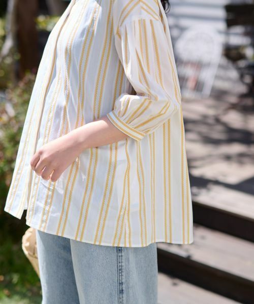 CARA O CRUZ / キャラ・オ・クルス シャツ・ブラウス | 洗える チュニック丈のストライプシャツ【SOMELOS】 | 詳細19