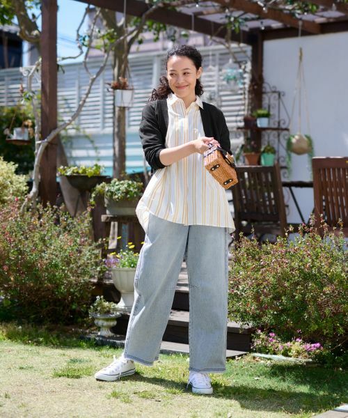 CARA O CRUZ / キャラ・オ・クルス シャツ・ブラウス | 洗える チュニック丈のストライプシャツ【SOMELOS】 | 詳細8