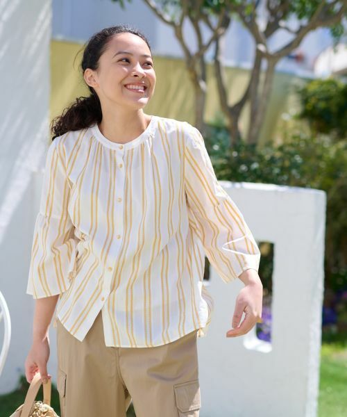CARA O CRUZ / キャラ・オ・クルス シャツ・ブラウス | 洗える ストライプブラウス【SOMELOS】 | 詳細1