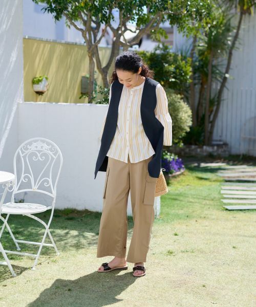 CARA O CRUZ / キャラ・オ・クルス シャツ・ブラウス | 洗える ストライプブラウス【SOMELOS】 | 詳細10