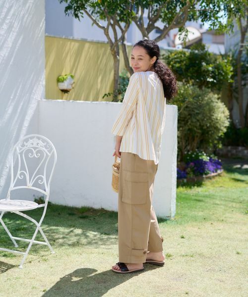 CARA O CRUZ / キャラ・オ・クルス シャツ・ブラウス | 洗える ストライプブラウス【SOMELOS】 | 詳細15