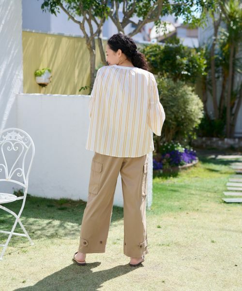 CARA O CRUZ / キャラ・オ・クルス シャツ・ブラウス | 洗える ストライプブラウス【SOMELOS】 | 詳細17