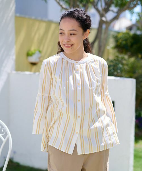 CARA O CRUZ / キャラ・オ・クルス シャツ・ブラウス | 洗える ストライプブラウス【SOMELOS】 | 詳細2