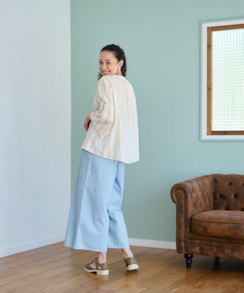 CARA O CRUZ / キャラ・オ・クルス シャツ・ブラウス | 洗える ストライプブラウス【SOMELOS】 | 詳細25