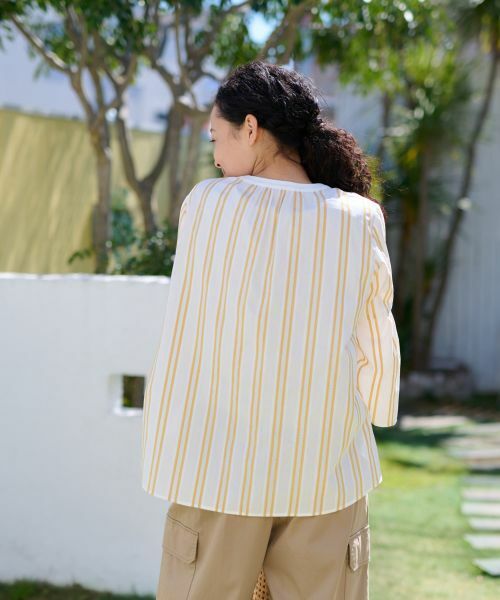 CARA O CRUZ / キャラ・オ・クルス シャツ・ブラウス | 洗える ストライプブラウス【SOMELOS】 | 詳細6