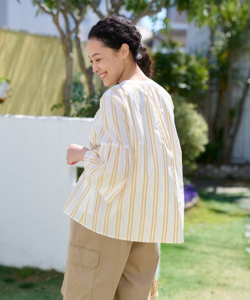CARA O CRUZ / キャラ・オ・クルス シャツ・ブラウス | 洗える ストライプブラウス【SOMELOS】 | 詳細7