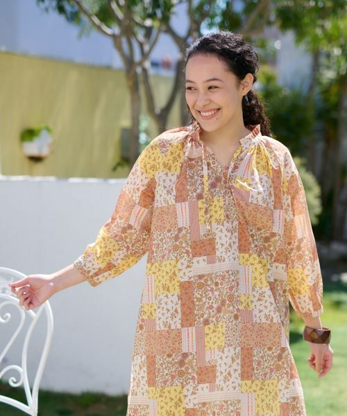 CARA O CRUZ / キャラ・オ・クルス シャツ・ブラウス | 洗える フラワーパッチワークのチュニックブラウス【SPRINTEX】 | 詳細1