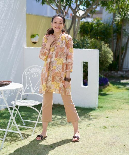 CARA O CRUZ / キャラ・オ・クルス シャツ・ブラウス | 洗える フラワーパッチワークのチュニックブラウス【SPRINTEX】 | 詳細12