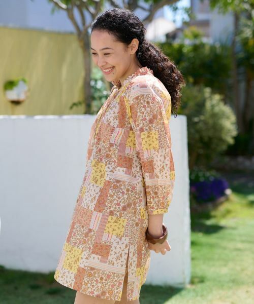 CARA O CRUZ / キャラ・オ・クルス シャツ・ブラウス | 洗える フラワーパッチワークのチュニックブラウス【SPRINTEX】 | 詳細2