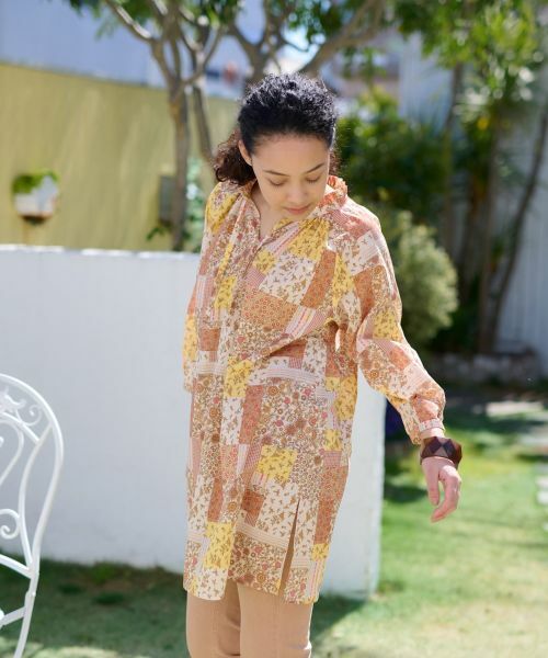 CARA O CRUZ / キャラ・オ・クルス シャツ・ブラウス | 洗える フラワーパッチワークのチュニックブラウス【SPRINTEX】 | 詳細3