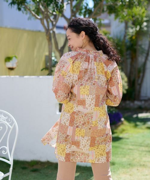 CARA O CRUZ / キャラ・オ・クルス シャツ・ブラウス | 洗える フラワーパッチワークのチュニックブラウス【SPRINTEX】 | 詳細5