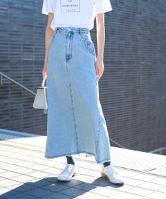 CARA O CRUZ / キャラ・オ・クルス ミニ・ひざ丈スカート | 洗える ロングデニムスカート