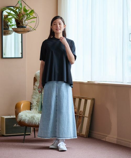 CARA O CRUZ / キャラ・オ・クルス ミニ・ひざ丈スカート | 洗える ロングデニムスカート | 詳細1